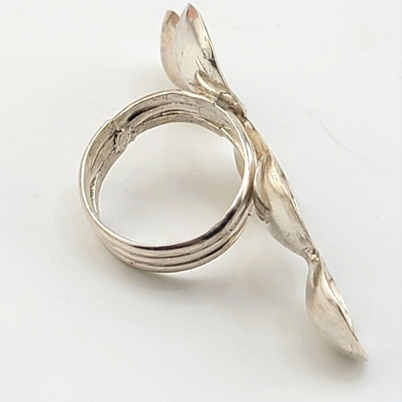 STATEMENT PIECE HANDMADE RING IN STERLING SILVER METAL SIZE 7 - Picture 5 of 6